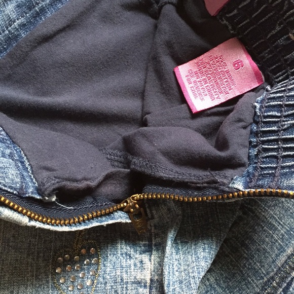 Jeweled Embroidered Ruffled Denim Jean Skirt - Picture 7 of 7